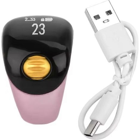 Compteur de doigts portable de type anneau, rechargeable, avec écran OLED réglable et affichage de la batterie (type C). (1/5)