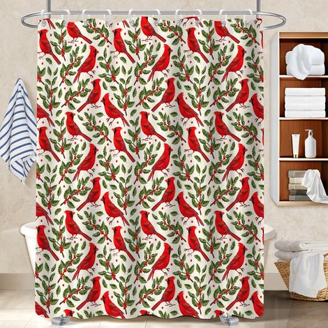 Voile de douche polyester 180x180 cocooning rideau étanche pour un printemps fleuri dans la salle de bain (1/5)