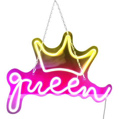 lumineuse LED néon décorative couronne reine alimentée par (1/5)