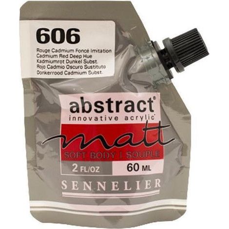 Peinture acrylique Abstract matt - Rouge cadmium foncé - Sachet 60ml - Sennelier (1/2)