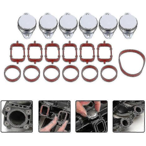 Satz mit 6 33mm Diesel-Drallklappenstopfen inklusive Ansaugkrümmerdichtungen für BMW 320d, 330d, 520d, 525d, 530d und 730d. (1/3)