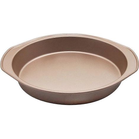 Plaque de cuisson résistante à l'usure, plaque de cuisson antiadhésive en métal, plaque à pizza, plaque de cuisson pour four-24.30X22.30X3.50CM-Golden (1/3)