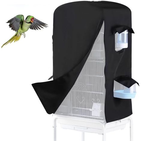 Vogelkäfigabdeckung, wasserdichte Verdunkelungsabdeckung mit Reißverschluss und kleinem Fenster, für Vögel, Papageien, Sittiche, Aras, Unzertrennliche