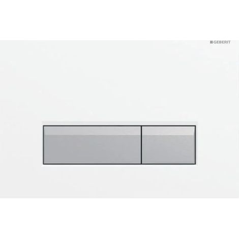 Geberit Sigma40 placa de accionamiento, angular, doble descarga: placa: blanco alpino, pulsador: aluminio cepillado, 242601KQ1