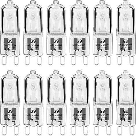 G9 LED Bulb, G9 Halogen Bulb 28W 230V, 350LM 2700K Warm White Dimmable, G9 Capsule Bulbs, for Chandeliers, Landscape Lamps, Wall Sconces, Cabinet Lighting, Pack of 10 (1/5)