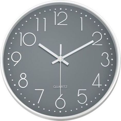 Horloge Murale - Quartz Silencieux - Cadran Rond avec Chiffres Clairs - Diamètre 30 cm - Pour Bureau Salon Chambre - 1 Pièce (1/5)