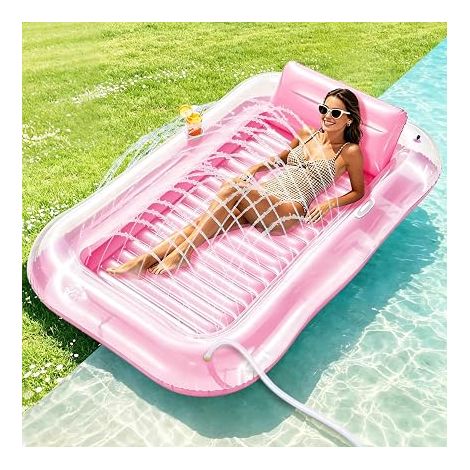 Piscine de bronzage gonflable, matelas gonflable pour adultes, piscine solaire gonflable avec coussin, matelas à eau avec arroseur intégré pour adultes, lit de bain et fête aquatique (1/5)