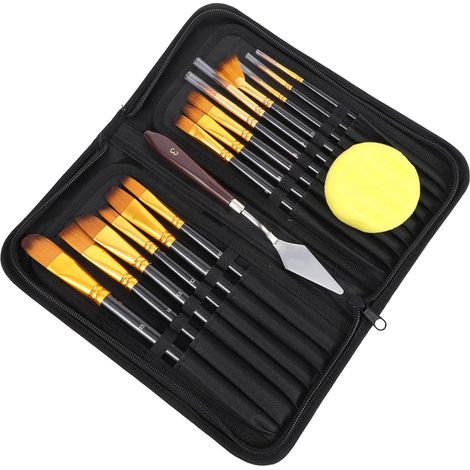 Lot de Pinceaux pour Artistes Poils Nylon Manches Noirs Pinceaux pour Aquarelle et Loisirs Créatifs (1/5)