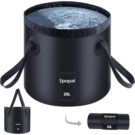 Bardusch-Seau Pliables, [Grande Capacité 20L] Spopal Seau de pêche Pliable Portable, Multifonctionnel, pour la Pêche, Camping,Jardinage,Bassin de Lavage (1/5)