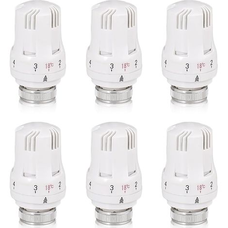 Tête thermostatique pour radiateur, soupapes de régulation de la température, M 30 x 1,5, thermostat de radiateur, tête de rechange pour thermostat de radiateur, tête de vanne thermostatique (1/5)