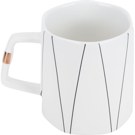 Originality Mug Achteckige Büro-Kaffeetasse Keramikbecher mit Löffeldeckel Geschenk für Freunde Typ B (1/5)