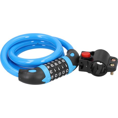 Cadenas vélo à code 5 chiffres - Antivol vélo avec anneau bleu sécurisé (1/5)