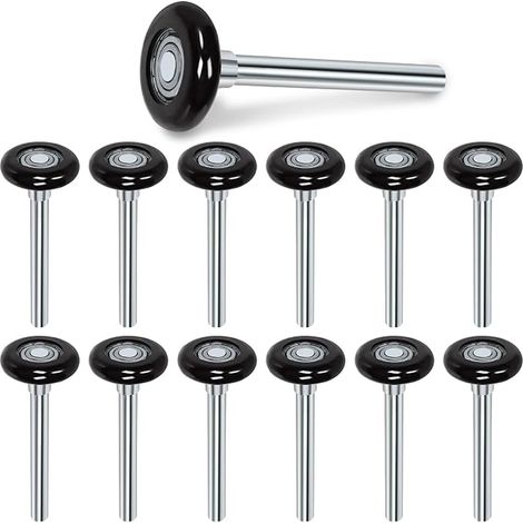 Black Silent Garage Door Roller Nylon Door Wheel Replacement Garage Roller Double Reinforced Cage Sealing 6200zz Ball Bearing 4 Inch Rod (1/5)