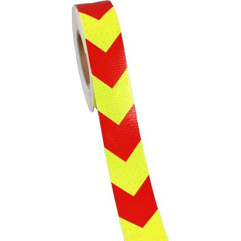 Bande Réfléchissante Auto-adhésives Jaune avec Fleche, Ruban Avertisseur, pour Routier Panneaux De Signalisation, Garnitures De Porte, Véhicules, Casques, Portails