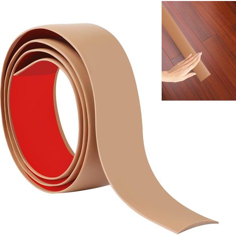 Bande de transition de seuil de sol stratifié JUNART 100cm × 4cm, bande de sol en vinyle autocollante, bordure de transition de bord de carrelage ou de moquette(marron) (1/5)