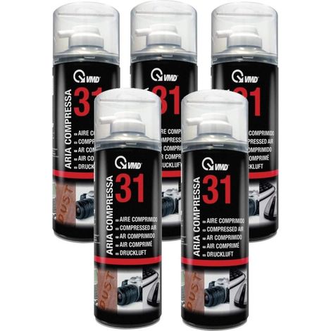 5 bombolette spray aria compressa 400ml con convogliatore Vmd 31