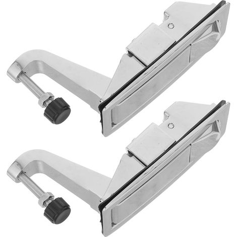 2 Pièces Serrure à Bouton-poussoir Plate pour Armoire Argenté en Alliage de Zinc Design Sécurisé sans Clé, pour Armoires et Tableaux Électriques (1/5)