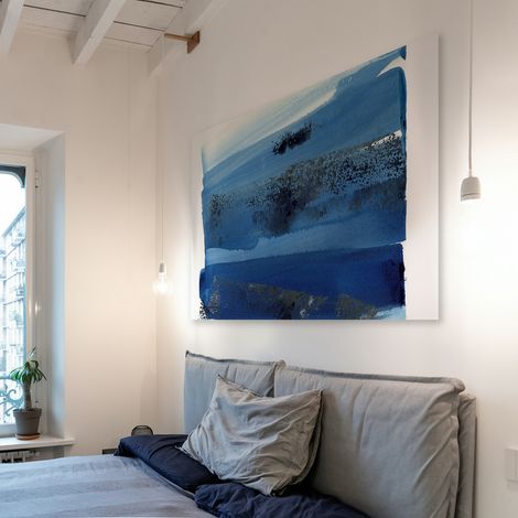 Tableau blue waves 02 en toile imprimée, 120x80 cm (1/5)