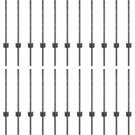 Poteaux de clôture 22 pcs U-Channel Gris 100 cm Acier CFW1591408 (1/5)