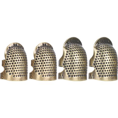 Brass Sewing Fingertip Thimble Adjustable AntiSlip Finger Protector for Thumb Index Finger(015 ( M S ) ) (1/5)