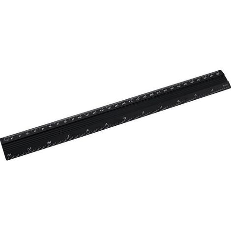 Regla de aluminio negra de 30 cm D.rect