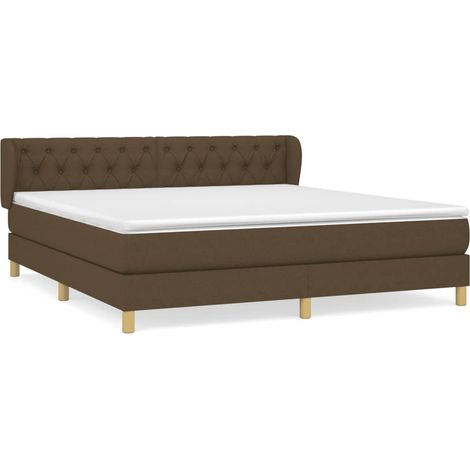 Maison Exclusive - Giroletto a Molle con Materasso Marrone Scuro 160x200cm Tessuto