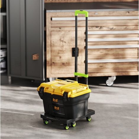 Carro de transporte plegable de metal, 200 kg, asa regulable, verde HAVRYA (1/3)