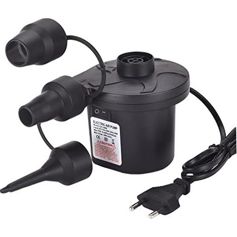 Elektrische Luftpumpe Luftmatratze, 2 in 1 Luftpumpe Elektrisch für Aufblasbar und Ablassen, Pumpe Luftmatratze mit 3 Düsen für luftmatratzen, Aufblasbarer Pool, Schwimmring (1/5)