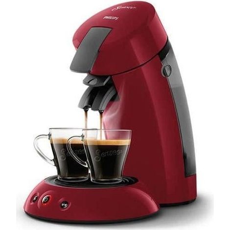 Máquina de café de vainas SENSEO ORIGINAL Philips HD6553/81, Booster de Aromas, Crema Plus, 1 o 2 tazas, Rojo