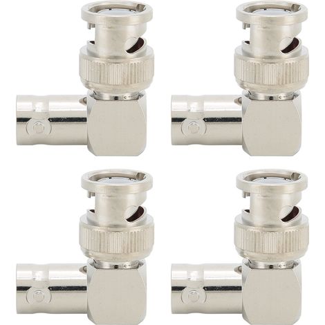 4 pièces Connecteur Coude BNC Mâle à Femelle Angle Droit 50 Ohms Laiton (1/5)