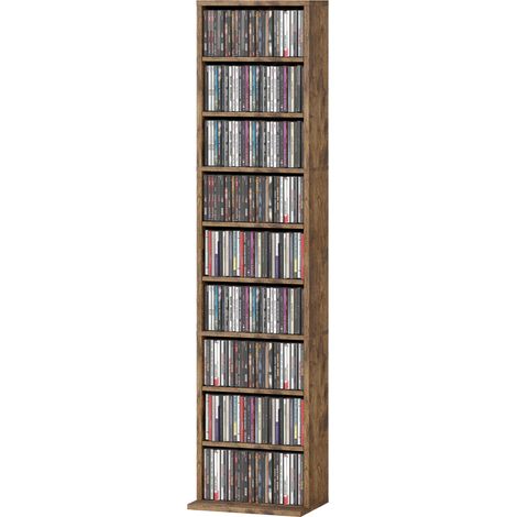 260 Narrow CD Storage Unit Rustic Brown (1/5)