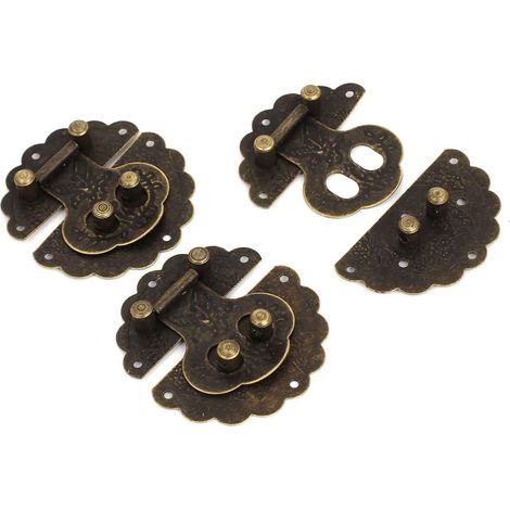 Boîte tonnes en Bronze Style Vintage, 60mm x 60mm, loquet décoratif à loquet, 3 pièces