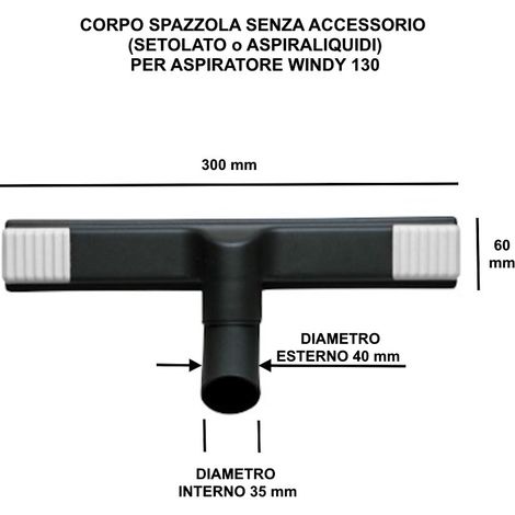 CORPO SPAZZOLA DA 300mm SENZA ACCESSORI D.35 mm COD. 00080-02003 PER LAVOR WINDY 130 PF/IF