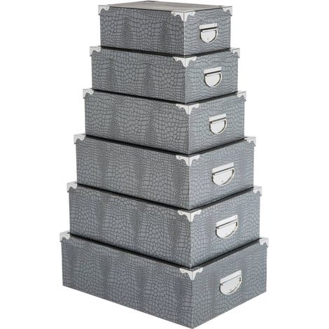 6 metall-eckdosen kroko grau - 5five