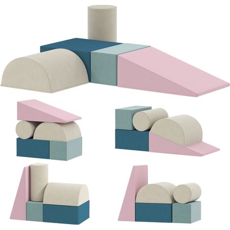 Parcours motricité bébé - jouet d'escalade - AIYAPLAY - 5 pièces, housse lavable en velours - 61 x 40,6 x 60 cm - multicolore