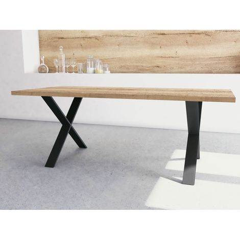 TAVOLO RETTANGOLARE STILE INDUSTRIALE CLAXON - Halifax / Nero