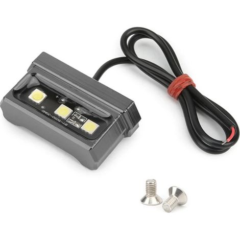 Motorcycle license plate light 12V, decorative rear frame light, license plate indicator, universal motorcycle accessory, grey/black (1/5)