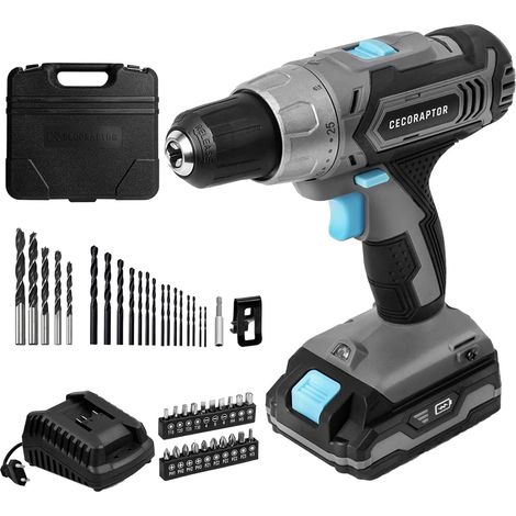 Perceuse-visseuse Batterie 20 V 2000 mAh Vitesse sans Charge de 1550 TR/Min Tourque maximale de 46 Nm, 25+1 Positions de Tour, 2 Vitesses Multicolore (1/5)