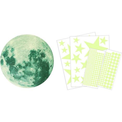 Étoiles Et Lune Luminescentes - Décalcomanies Murales Pour Plafond - Décoration Chambre Enfant - Auto-Adhésives Sans Traces - Lot De 120 Pièces (1/5)