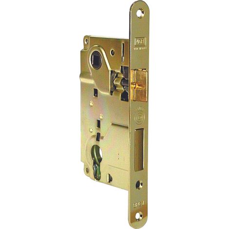 AGB  SERRATURA LEGNO CENTRO INF. 2M+S Art. B01024 E. mm. 50 - F. mm. 22 f/ottonato
