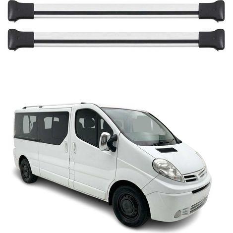 OMAC Barres de toit en aluminium pour Nissan Primastar 2001-2014 – TÜV / DIN 75302:2019 – Charge max 75 kg – 3 barres Argent (1/4)