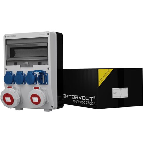 Tableau électrique de chantier TD 32 A 16 A IP67 4 x 230 V Schuko Doktorvolt DV-2213-D (1/5)