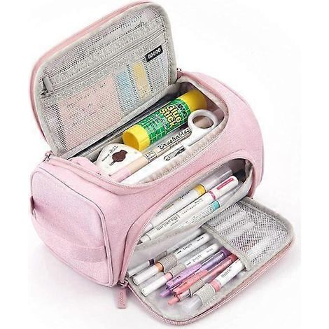 Trousse grande capacité, grand sac de rangement, étui à feutres, sac de voyage simple pour fournitures scolaires, organiseur scolaire (1/5)