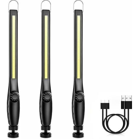 Gabrielle – Baladeuse de chantier rechargeable – Lot de 3 lampes LED avec base magnétique – Autonomie jusqu'à 20 heures – Étanche et lumineuse (1/5)