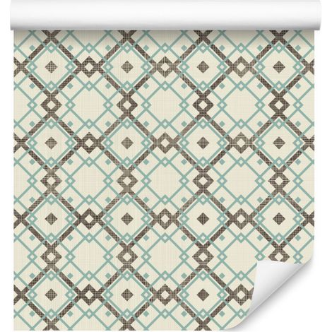Papel pintado con estampado geométrico retro para salón y dormitorio, 50x1000 cm. (1/5)