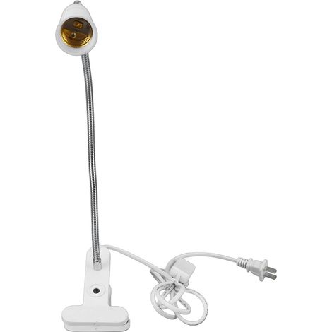 Ortviai Support de Lampe de Bureau à Pince E26/E27 avec Câble de 1,8 m et Col de Cygne Flexible de 30 cm
