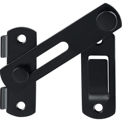 Verrou Porte Coulissante Serrure Volet Loquet Porte Verrou Portail à Bascule Boulon avec Vis pour Porte, Fenêtre, Placard et Jardin, Finition Noir Mat en Acier Inoxydable (1/5)