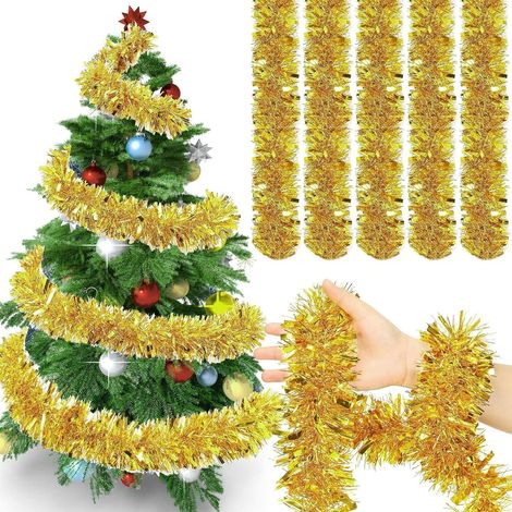 Guirlande tinsel métallique scintillante or 52m décoration Noël anniversaire fête vacances