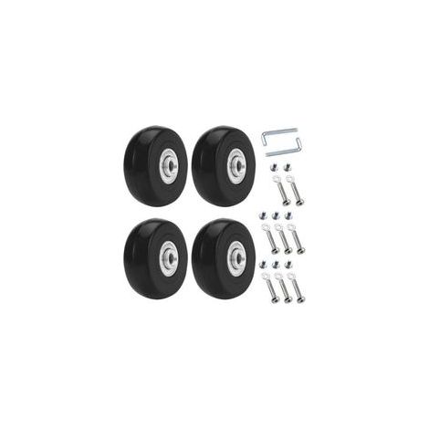 Juego de 4 ruedas universales para maleta, 50 ruedas de repuesto de 18 mm para equipaje, maletas, carritos de mano y cochecitos - Crezuo
