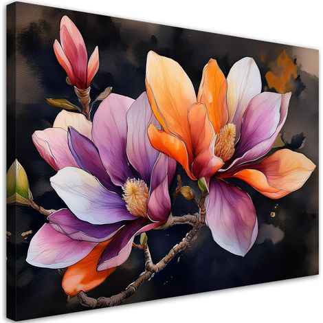 Quadro su tela, Fiore di magnolia naturale - 60x40 (1/5)